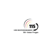 Logo und Internetverbindungslink zur 115 Die Behördennummer