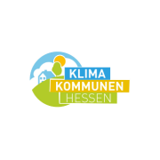 Logo und Internetverbindungslink zum Portal der Klima Kommunen in Hessen